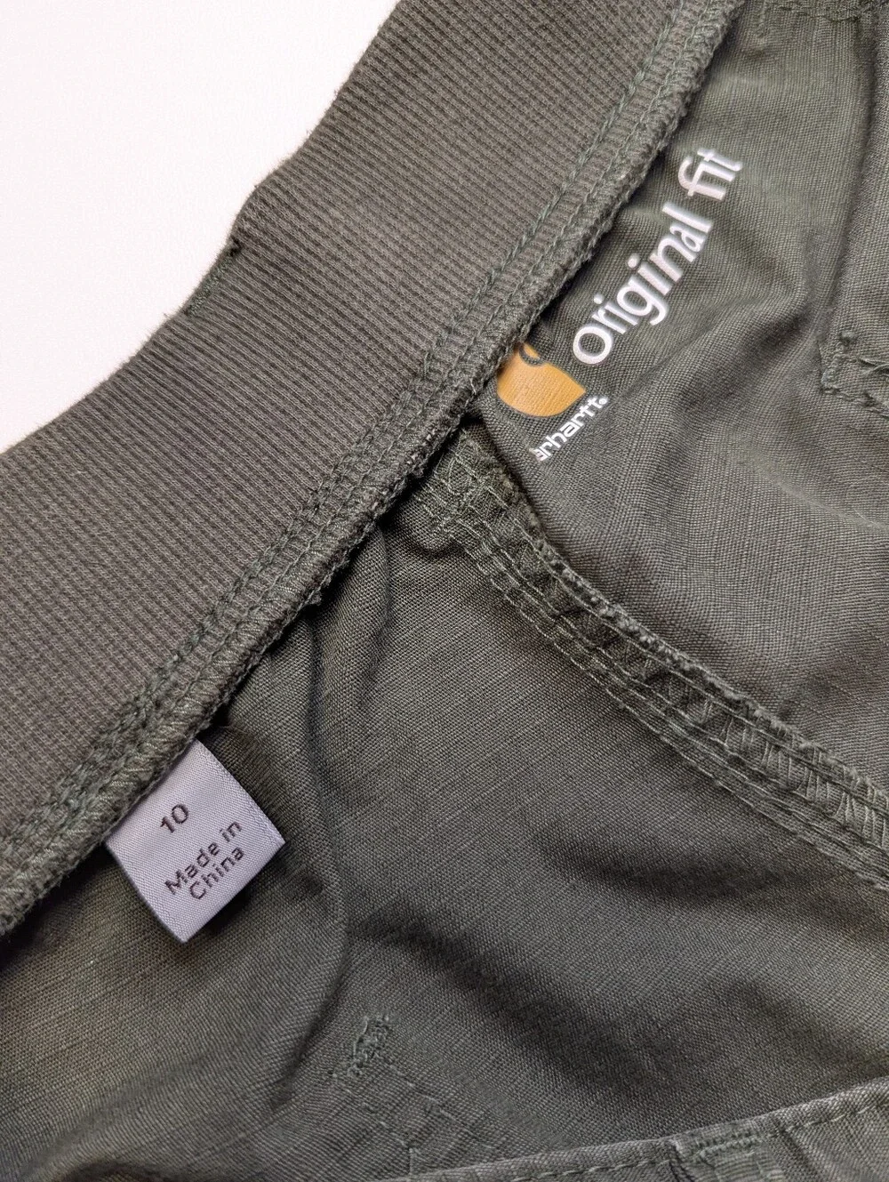 Carhartt Women's Dark Olive Rolled-Hem Utility Shorts